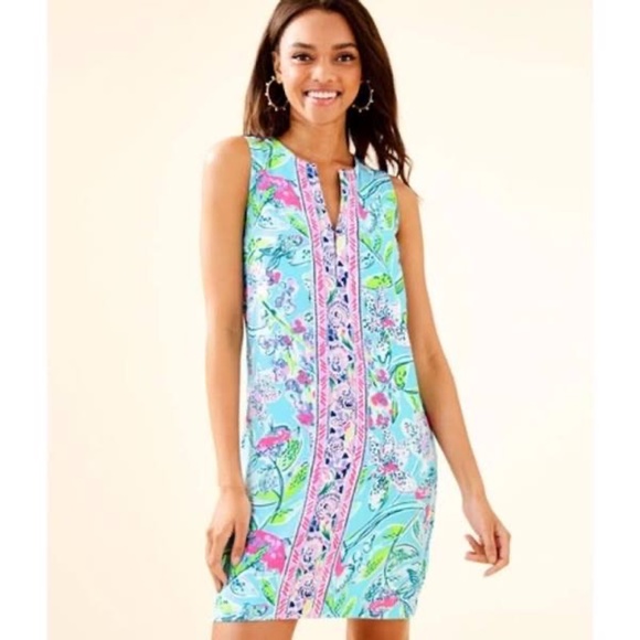 Lilly Pulitzer Kelby Shift in Bali Blue Sway This Way - Size 4 - NWT - Picture 2 of 12